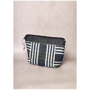 Lady Fashion Recycled Nylon Striped Canvas for Toiletry Cosmetic Pouch Reusable <b>Zipper</b> <b>Tie</b> Storage Custom Logo Printed Bag - Product Image 1