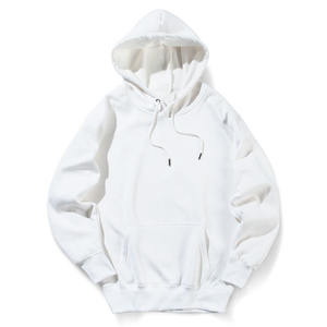 Nueva llegada de los hombres sueltos 345G sudaderas con capucha de Color sólido en stock Sudadera con capucha de gran tamaño Unisex en blanco logotipo personalizado Streetwear sudaderas con capucha de algodón - Product Image 3