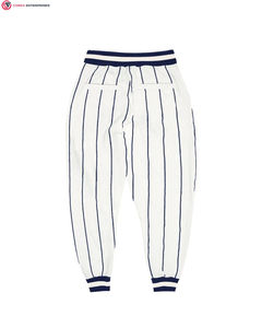 Pantalon de sport personnalisé blanc marine à fines rayures grande taille en coton respirant anti-rides taille moyenne style Hip Hop pour l'automne - Product Image 5