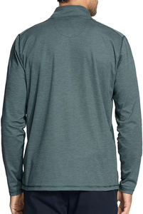 Suéter Personalizado para Hombre con Cierre de Cremallera de un Cuarto, Cuello Alto Simulado con Rayas Deportivas, Sudadera con Cierre de Cremallera para Golf - Product Image 3