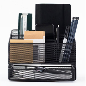 Organizador de escritorio de metal con cajón deslizante, clasificadores de 3 letras, portalápices de teléfono para archivos y suministros de oficina - Product Image 4