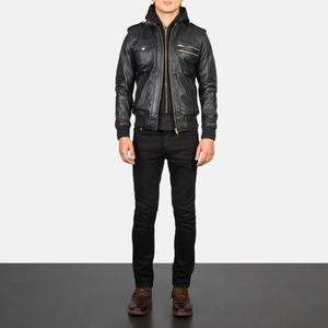 Blouson aviateur en cuir de qualité supérieure pour hommes Vêtements d'extérieur légers en cuir de mouton véritable pour l'hiver - Product Image 3