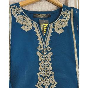 Vestido Anarkali Indio Largo KN SABZAZAR Cosido, Tela de Seda Banarasi y Rayón, Material Modal, Precio: 1799/-) - Product Image 6