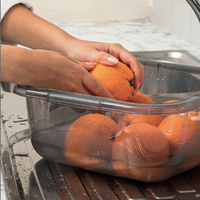 Bac en plastique PP transparent rectangulaire 7L, facile à nettoyer, multi-usages, moderne, pour le rangement et le lavage des fruits et légumes dans la cuisine