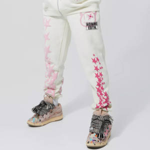 Ensemble pantalon de survêtement et sweat à capuche évasés élastiques à impression bouffante personnalisée OEM Street-Wear Survêtement homme vierge pour garçons en hiver - Product Image 4