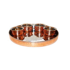 Ensemble en laiton fait main de vaisselle de taille adaptée aux besoins du client par forme ronde de Thali de couleur d'or pour le mariage et l'usage de partie - Product Image 5