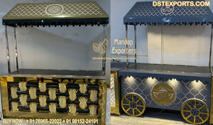 <b>Mehndi</b> Event Colorful Canopy Style Rehdi Stall Exclusive Wooden Wedding Food Stalls Wooden Made Rehri for Grand Wedding <b>Decor</b> - Product Image 2