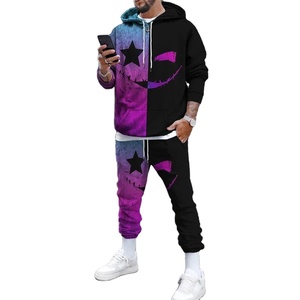 Ensemble à capuche nouveau design, pantalon de sport décontracté de jogging ensemble deux pièces, vêtements pour hommes en coton hip-hop automne et hiver - Product Image 1