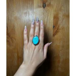Zachariah David Blue Bird Turquoise Stainless Steel <b>Adjustable</b> <b>Ring</b> Featuring Inlay Setting Bezel Technology Gift for Any - Product Image 5
