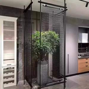 Cloison <span class=keywords><strong>d</strong></span>'écran en acier inoxydable à grille minimaliste en métal guerrier noir pour <span class=keywords><strong>rideau</strong></span> de séparation de salon <span class=keywords><strong>d</strong></span>'hôtel - Product Image 4