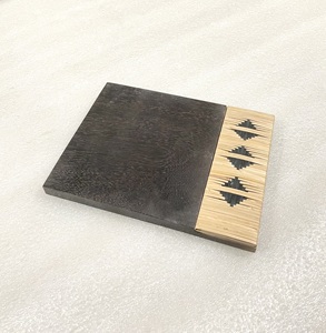 Eco Friendly <b>Black</b> Wood Hand Woven Wicker Cheese <b>Board</b> 10x8 Inch Square Rectangle Dishwasher Safe Home Kitchenware - Product Image 3