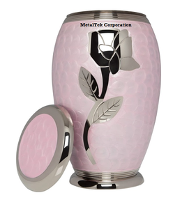 Urna Funeraria de Metal Sólido con Grabado de Rosa Plateada, Color Personalizado, para Cenizas de Adultos, Mascotas y Humanos, Urnas de Entierro - Product Image 1