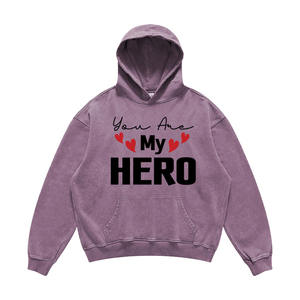 Customized XL Size Men's Acid Wash Hoodies Pullover Oversize Acid Wash Sweat Suits With <b>Screen</b> Print Logo Design - Product Image 1