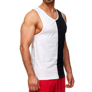 Couleur unie Logo personnalisé Gilets côtelés Débardeur en coton respirant Vente en gros Débardeur côtelé sans couture pour hommes - Product Image 1
