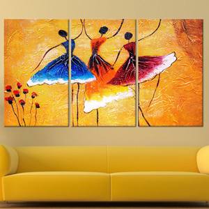 Obra de arte impresa en lienzo de bailarines modernos: elegante decoración de pared de ballet, JUEGO DE 3 LIEÑOS - Product Image 1