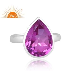 Anillo Apilable de Plata de Ley con Gemas de Cuarzo Doble de Amatista Bio, Última Moda, Fabricante de Joyería Personalizada - Product Image 2