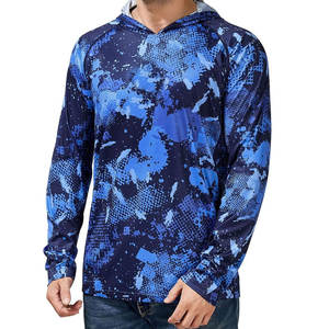 Sudadera con capucha de pesca con sublimación de logotipo al por mayor ropa transpirable de secado rápido sudadera de pesca ligera de manga larga para hombre - Product Image 1