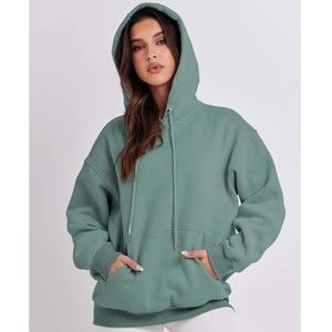 Sweat à capuche avec logo personnalisé 380g pur coton sweat unisexe élégant sweats à capuche pour femmes - Product Image 6