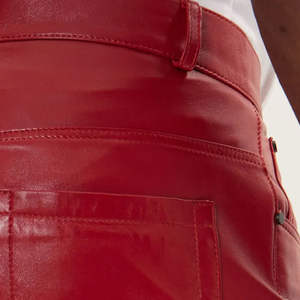 Pantalon en cuir pour homme, style urbain, personnalisable avec logo, en toile, écologique, couleurs uniques, vente chaude, prix de gros - Product Image 6