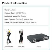 Interface sans fil CarPlay Android Auto pour Toyota Touch2 & Entune2.0 2014-2019, prend en charge la caméra de recul OEM et Siri