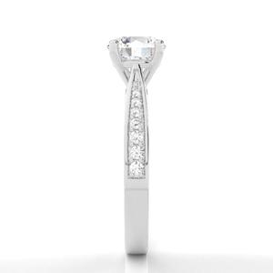 Bague en or blanc 18 carats coupe ronde EF en diamant incolore accessoire de fête de cadeau de mariage de fiançailles pour femmes à la mode avec certificat IGI - Product Image 3