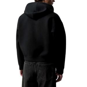 Sweat à capuche streetwear surdimensionné en coton polyester de haute qualité pour hommes avec fermeture à glissière brodée à motif solide Taille XXS - Product Image 4