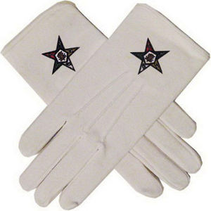 Gants de cérémonie maçonniques de haute qualité, en coton blanc 100%, brodés, pour les bandes de marche, les églises, les défilés - Product Image 5