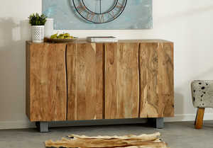 Buffet moderne Live Edge avec bois naturel essentiel polyvalent pour le salon, la salle à manger, la salle de bain, la chambre à coucher ou l'hôtel - Product Image 3