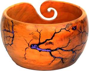 Wooden Elbond Yarn Purple <b>Bowl</b> Yarn <b>Ball</b> Storage Knitting And Crocheting Accessories Polished <b>Bowl</b> - Product Image 5