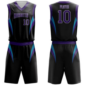 Tenues de basketball personnalisées avec impression par sublimation, maillot de basketball, ensemble de vêtements de basketball avec nom et numéros d'équipe - Product Image 1