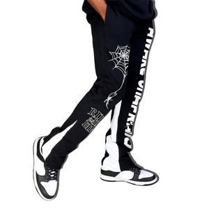 2024 pantalones de chándal acampanados más vendidos, ropa de calle para hombres, pantalones acampanados para correr de algodón 100% de alta calidad con estampado DTF para hombres - Product Image 1