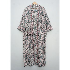 Bata de Baño de Verano Estilo Kimono 100% Algodón con Serigrafía y Logotipo Frontal, Secado Rápido, Vestido de Noche para Mujer - Product Image 1