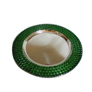 Assiette de service en acier inoxydable rond avec finition brillante pour la décoration, le service de fruits, la restauration, les plats de service, assiette de service en métal - Product Image 2