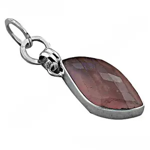 Pendentif en argent 925 pour femme avec pierre précieuse rose plaqué or 24 carats, style religieux, pierre naturelle et breloques en alliage, bijoux cadeau - Product Image 3