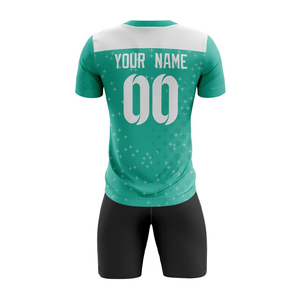 Conjunto Deportivo Profesional de Camiseta y Pantalones Cortos de Fútbol Sublimados 100% Poliéster, Diseño Personalizado para Clubes, con Cordón Ajustable y Secado Rápido - Product Image 3