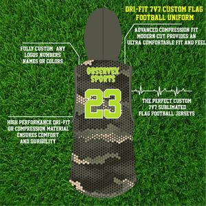 Uniforme de Entrenamiento de Fútbol Americano 7v7 |   Conjunto Deportivo Transpirable para Adultos, de Secado Rápido, que Absorbe la Humedad y con Sublimación - Product Image 3