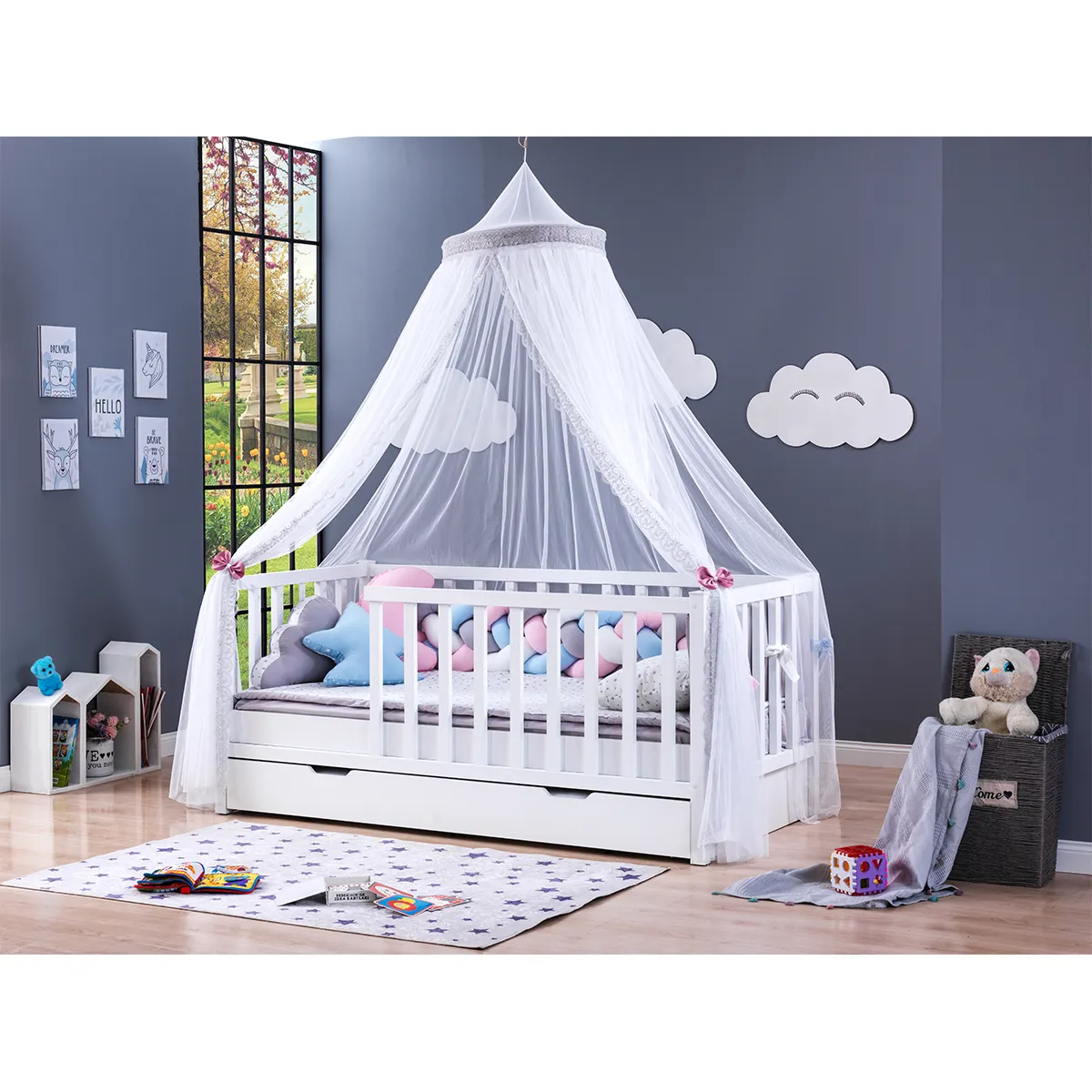 Berfa bebek yatağı ahşap bebek karyolası yüksek kaliteli kumaş ve malzemeler Anti mikrop ahşap hijyenik yatak odası takımı bebekler için türkiye'de yapılan