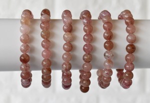 Wholesale Semi Precious Healing Strawberry Quartz Pink Color 8mm Round <b>Beaded</b> <b>Bracelet</b> for Meditation Jewelry - Product Image 5