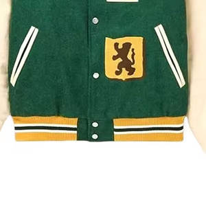 2024 OEM nueva moda al aire libre hombres Streetwear cuero Patchwork Crop Varsity chaqueta precio razonable alta calidad - Product Image 5