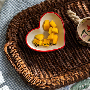 ถาดหวายสานมือเคลื่อนย้ายได้สำหรับตกแต่งโต๊ะของขวัญและให้บริการของขวัญที่ทันสมัยเป็นมิตรต่อสิ่งแวดล้อม - Product Image 5