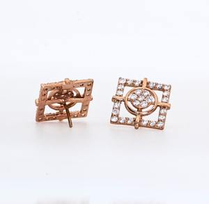 Aros Huggie de Oro Sólido de 14K con Aguamarina y Delicados Diamantes Blancos Cultivados en Laboratorio o Naturales, Joyería de Boda, Regalo para Ella - Product Image 4