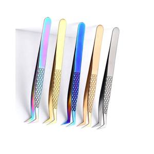 Pinzas profesionales para pestañas a bajo precio, herramientas de belleza de alta calidad, pinzas para pestañas, el mejor agarre, pinzas para pestañas, color beige - Product Image 4