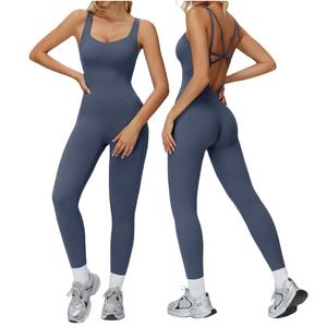 Traje Deportivo para Mujer, Personalizable con Logotipo, sin Mangas, Ajustado, de una Pieza, para Yoga - Product Image 1