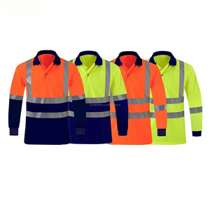Polo à manches courtes haute visibilité personnalisé pour l'été, vêtement de travail réfléchissant à séchage rapide pour les gardiens de chantier, sur mesure - Product Image 2