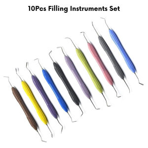 Juego de Instrumentos Dentales LM de 10 Piezas para Rellenos de Composite, Kit con Mango de Silicona, Curetas y Escaladores Coloridos, Equipos de Restauración Dental - Product Image 6