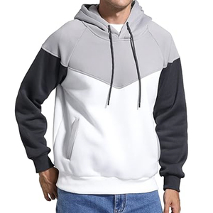 Sudadera con Capucha de Forro Polar de Peso Medio para Hombre, Sudadera Informal con Capucha y Bloques de Color con Bolsillos - Product Image 1