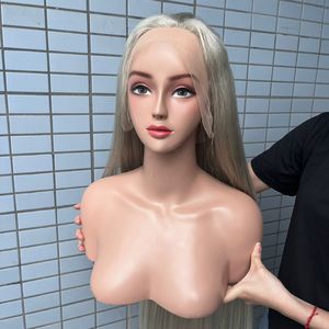 Cabello humano vietnamita Color rubio ceniza Frontal 13x6 Peluca Extensiones de cabello liso - Product Image 4