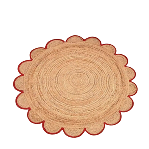 พรมและพรมหญ้าทะเลลายดอกไม้ธรรมชาติทำมือเป็นมิตรกับสิ่งแวดล้อม - Product Image 2