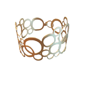 Pulsera Artesanal de Cuentas 2025, Brazalete Ancho de Latón Pulido Dorado, Estilo Tribal, para Mujer - Product Image 3