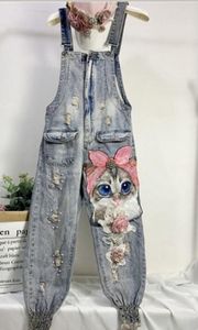 Vintage Painted Women Denim Jump Suit From Casual to Classy Trendy and Comfortable Look Endless <b>Overalls</b> Comfortable Dangrees - Product Image 4